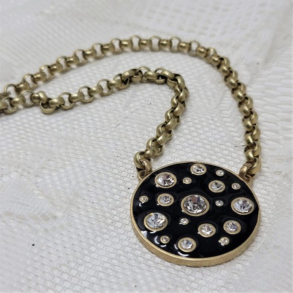 Enameled Rhinestone Necklace by Kiam Family Gold - Picture 3 of 10